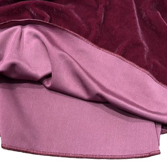 PINK Victoria’s Secret Dog Logo‎ Burgundy Velour Swing Crop Top Size M - Picture 6 of 7